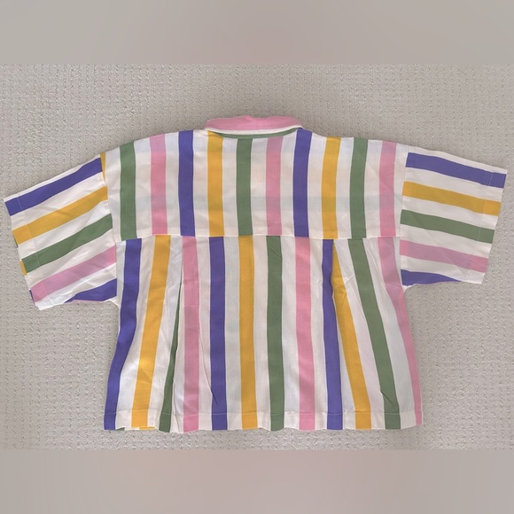 FINAL PRICE A Cropped Top, Striped, in Candy Crush Hues, size XS/S - Picture 2 of 8